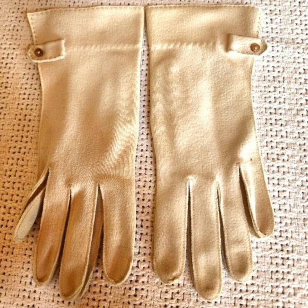 Vintage Hansen Pignylon Hand Sewn Detail Dress Cream‎ Gloves